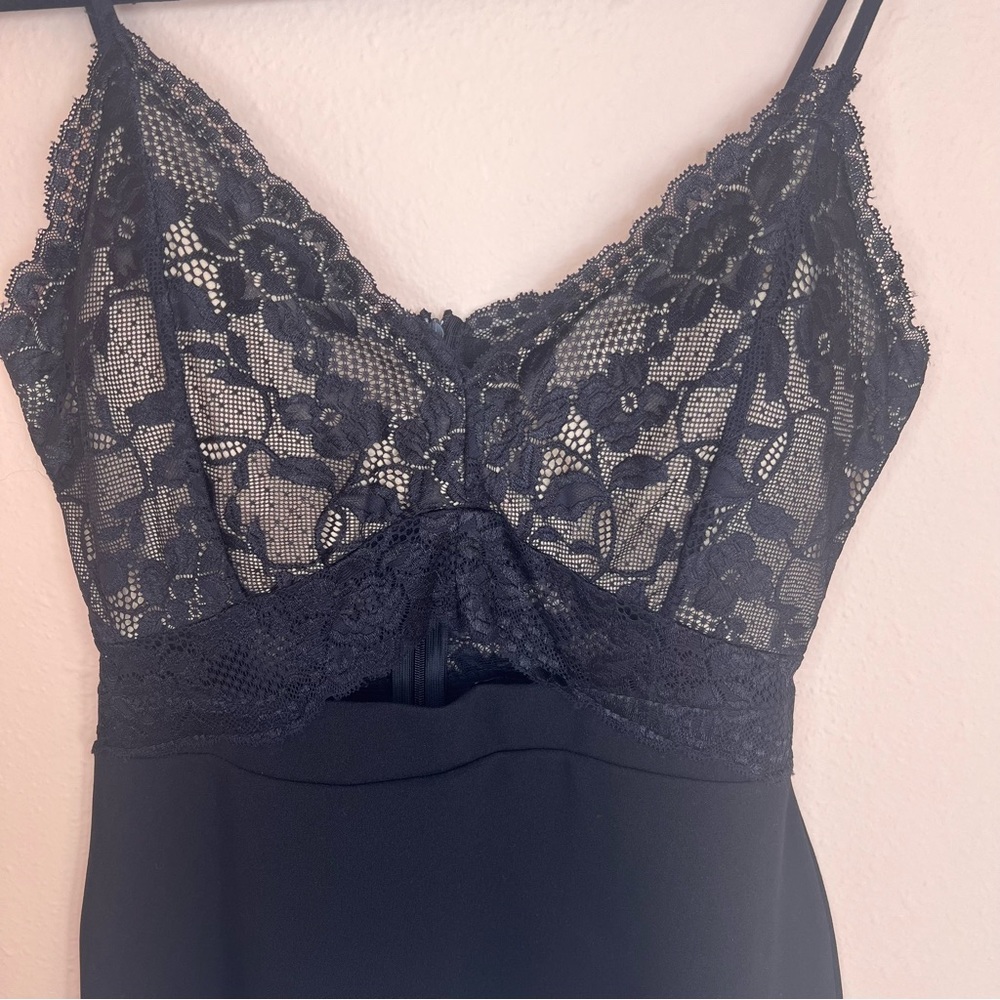 NWOT π₯ Women's Black Lace Mini Dress Haute Monde - Picture 2 of 12